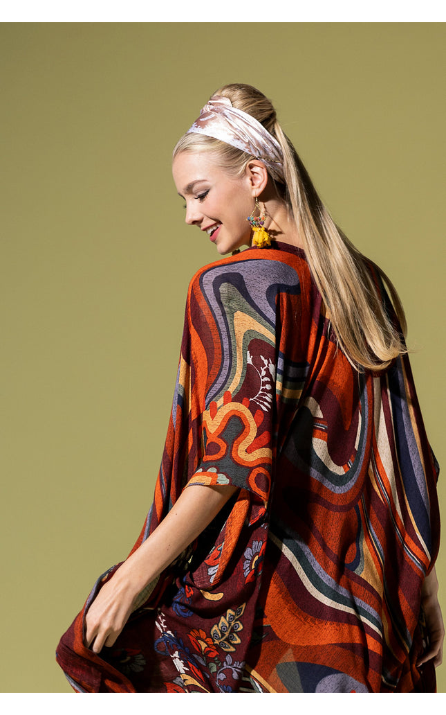 Retro Harmony Kimono