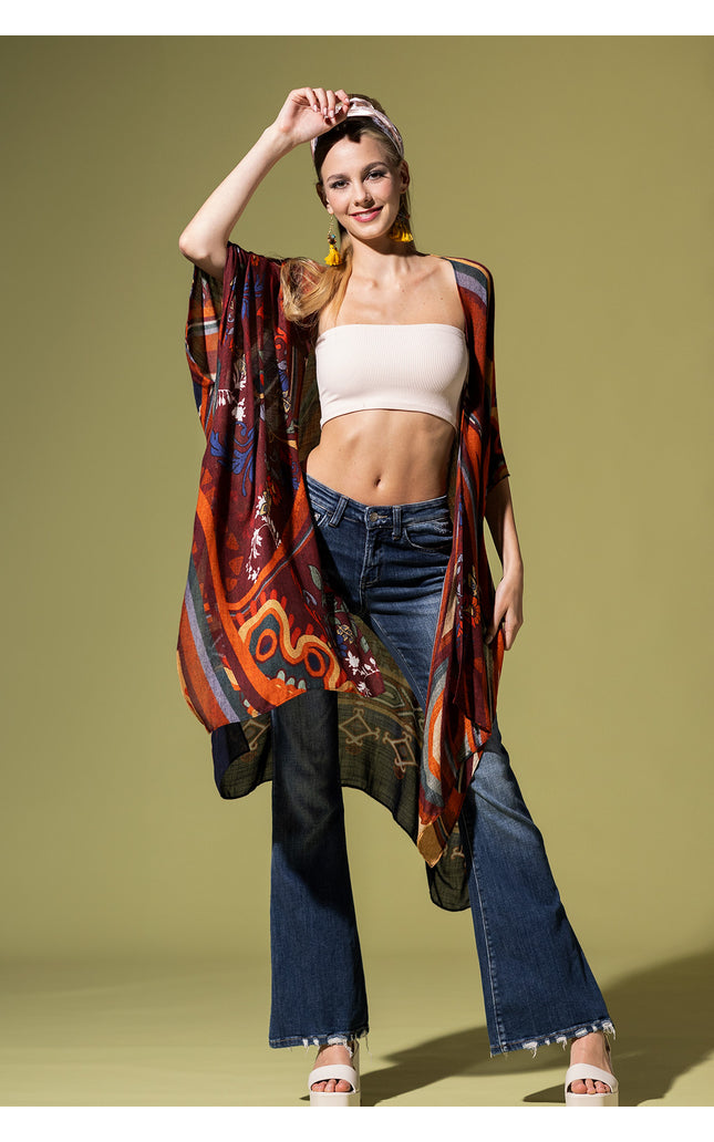 Retro Harmony Kimono