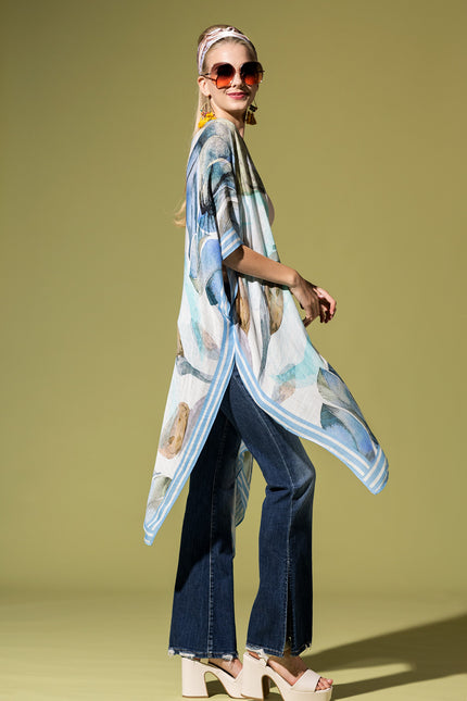 Watercolor Botanical Breeze Kimono