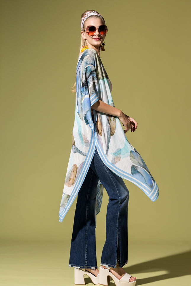 Watercolor Botanical Breeze Kimono