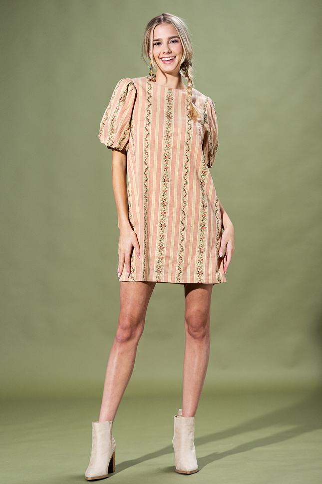 Rosewood Stripe Mini Dress