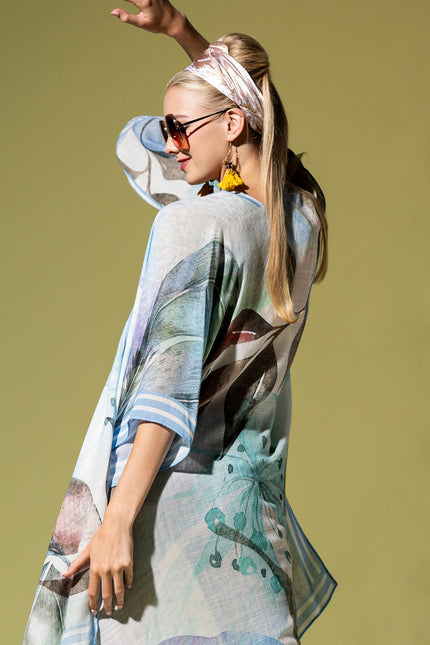 Watercolor Botanical Breeze Kimono