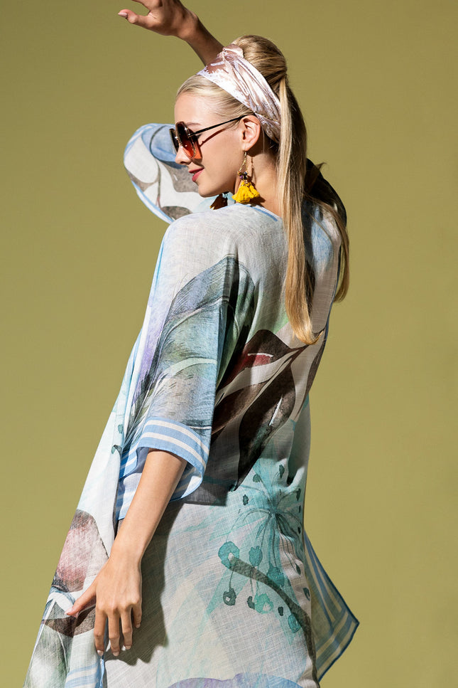 Watercolor Botanical Breeze Kimono