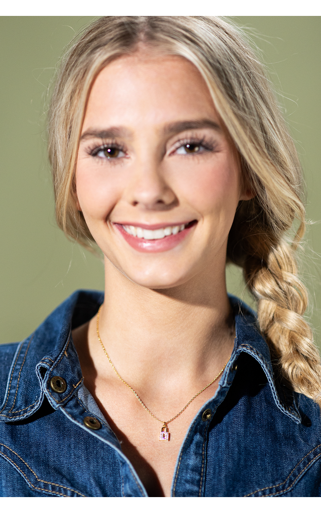 18K Gold Filled Padlock Necklace