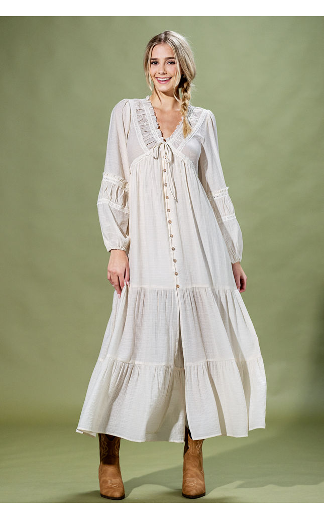 Paloma Balloon-Sleeve Maxi Dress