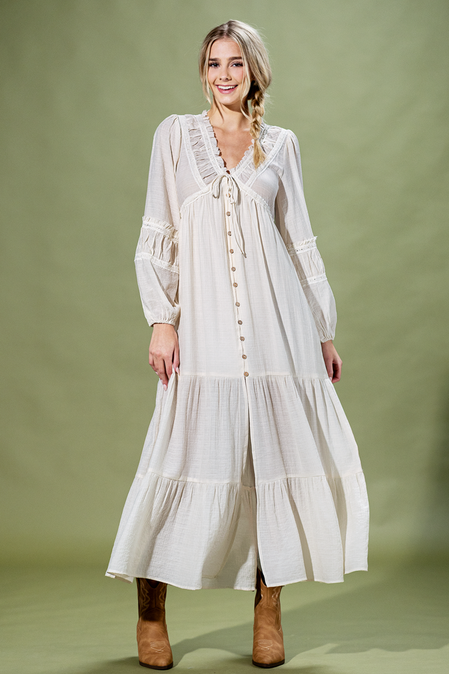 Paloma Balloon-Sleeve Maxi Dress