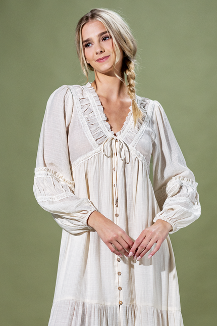 Paloma Balloon-Sleeve Maxi Dress