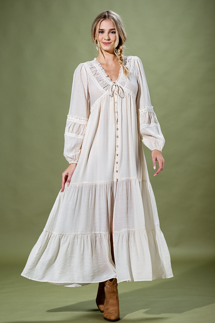 Paloma Balloon-Sleeve Maxi Dress