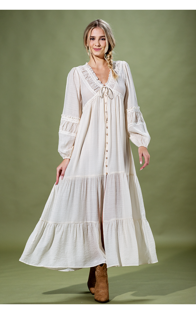 Paloma Balloon-Sleeve Maxi Dress