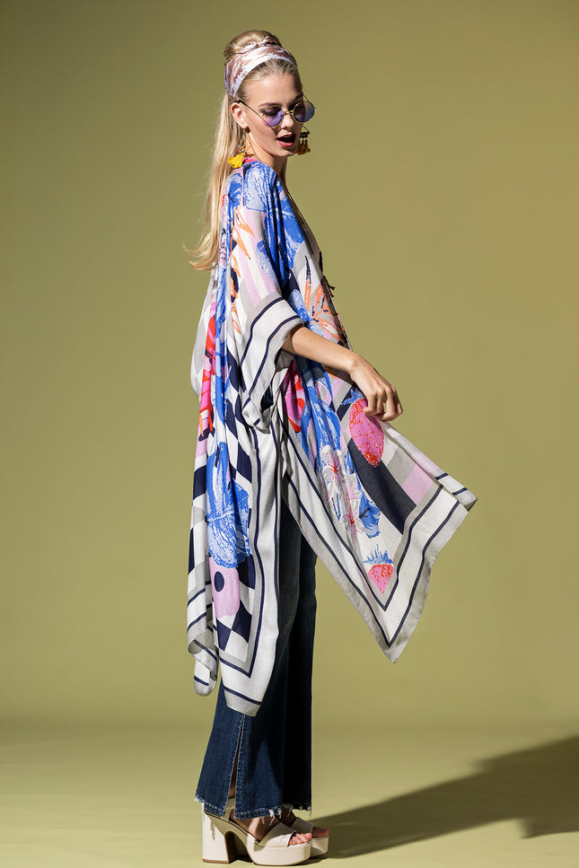 Checkered Bloom Kimono