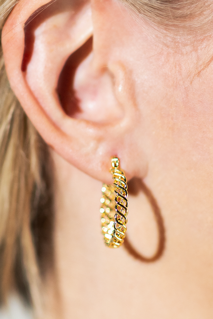 Llano 18K Braided Hoop Earrings