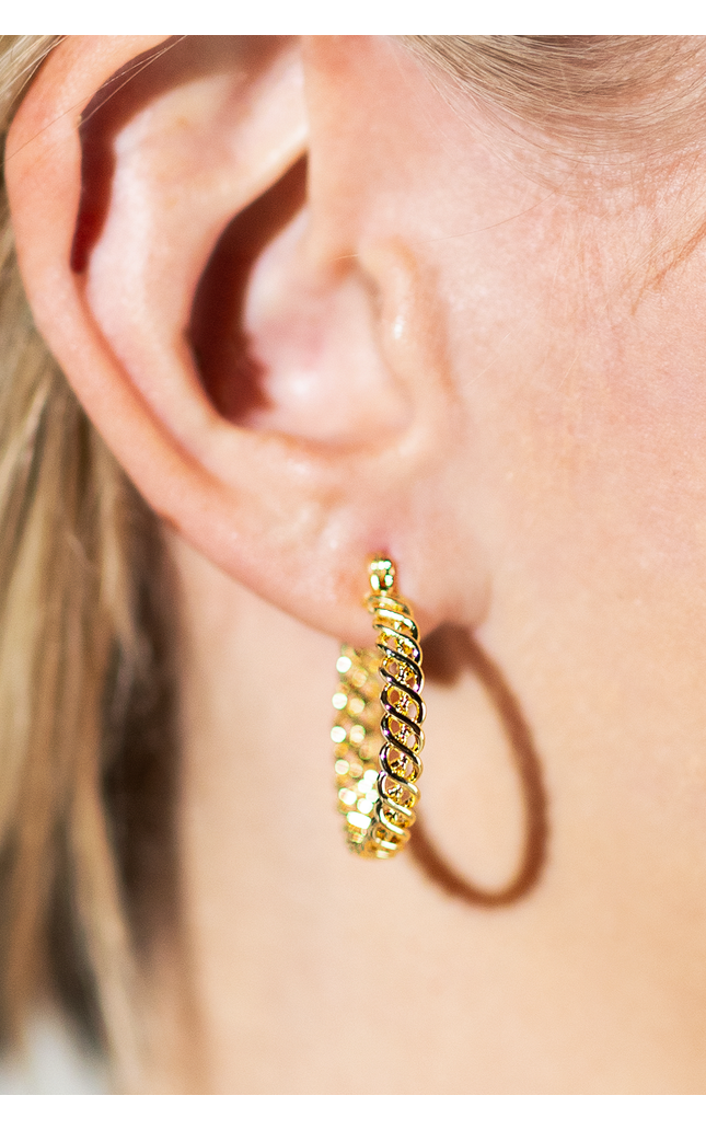 Llano 18K Braided Hoop Earrings