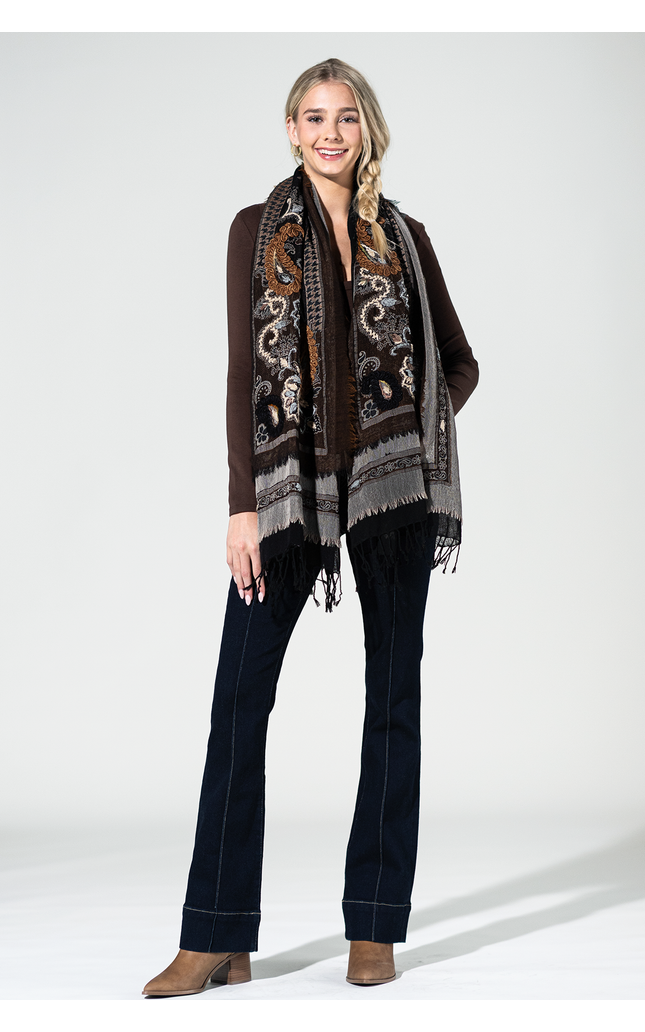 Cimarron Wool Embroidered Scarf