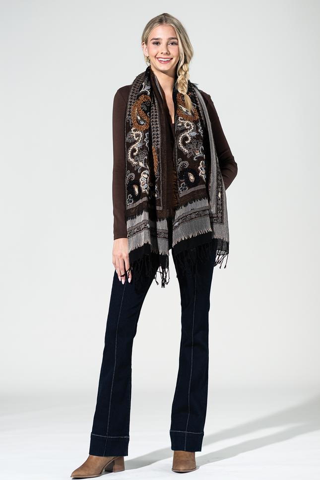 Cimarron Wool Embroidered Scarf