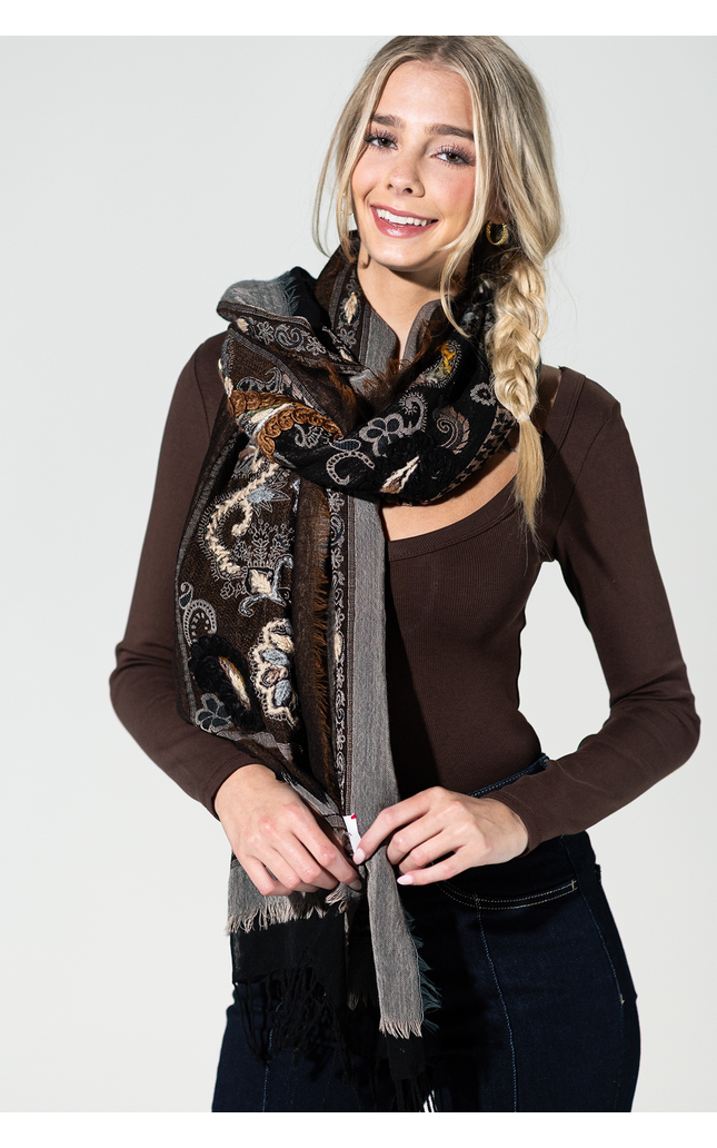 Cimarron Wool Embroidered Scarf