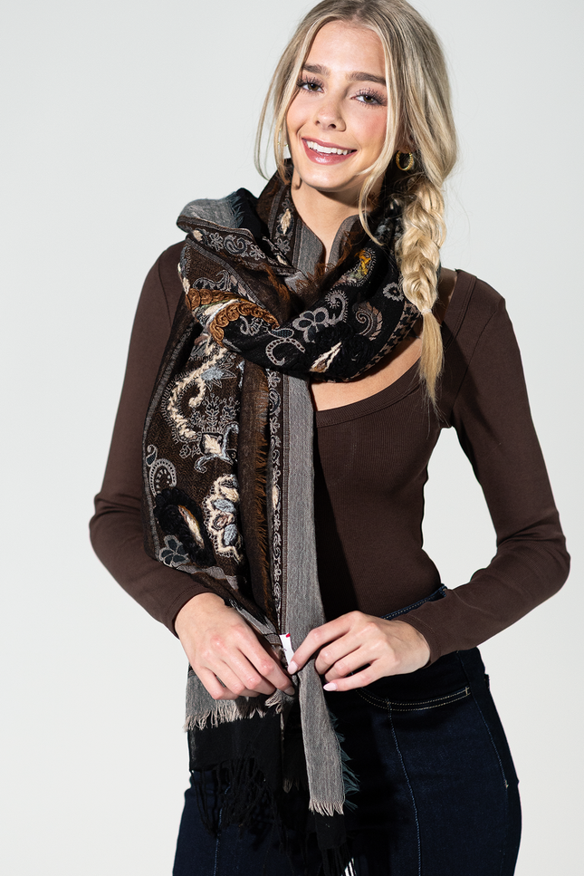 Cimarron Wool Embroidered Scarf