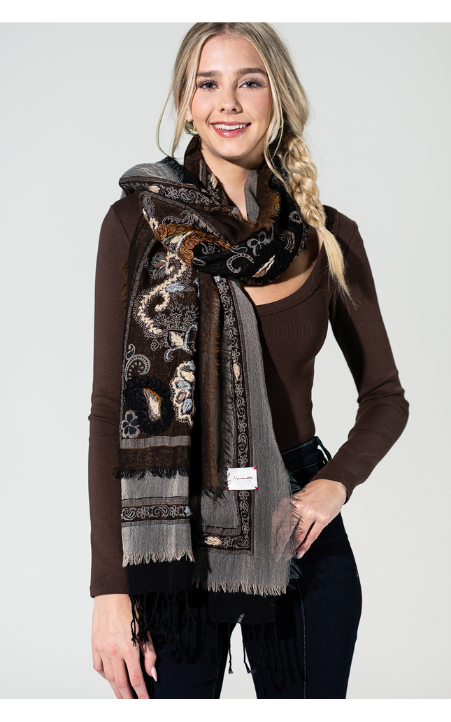 Cimarron Wool Embroidered Scarf