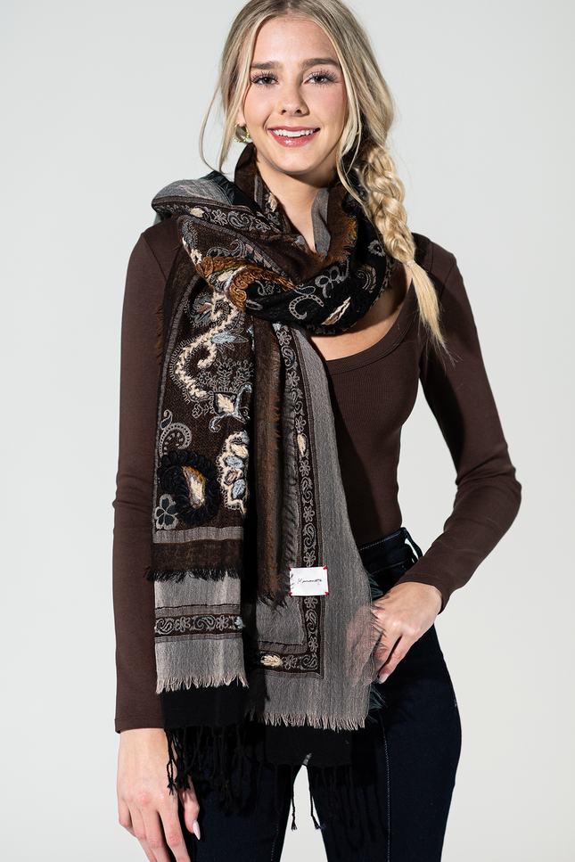 Cimarron Wool Embroidered Scarf