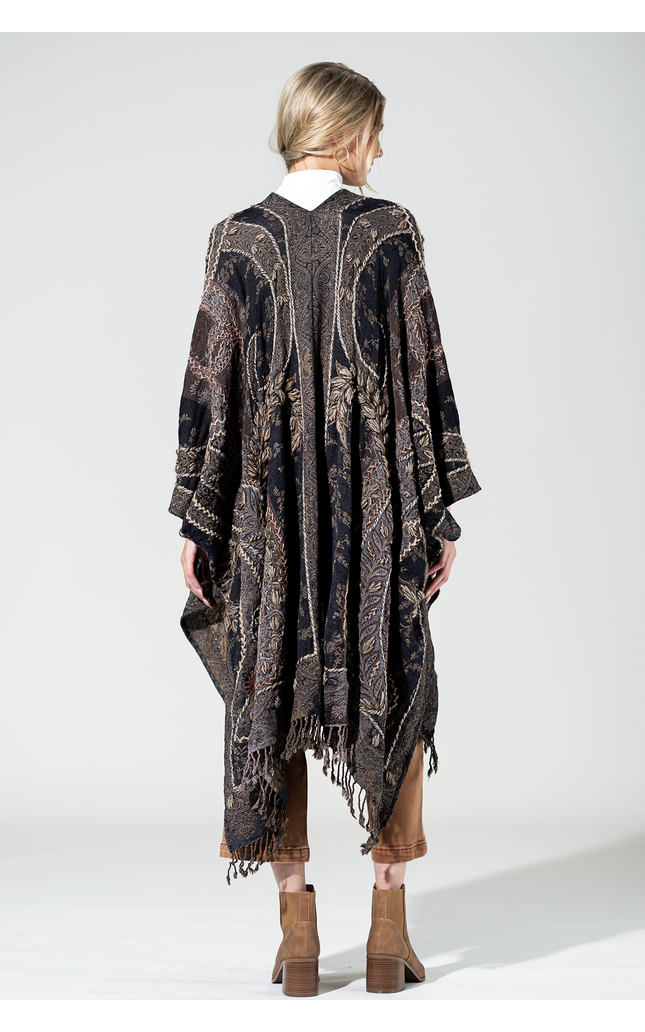 Sierra Noir Wool Ruana