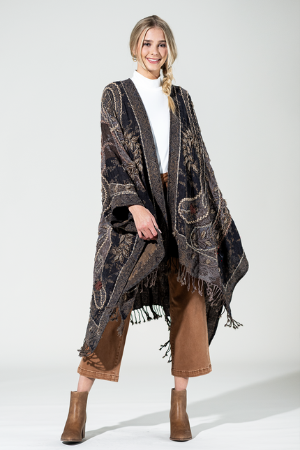 Sierra Noir Wool Ruana