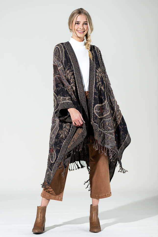 Sierra Noir Wool Ruana