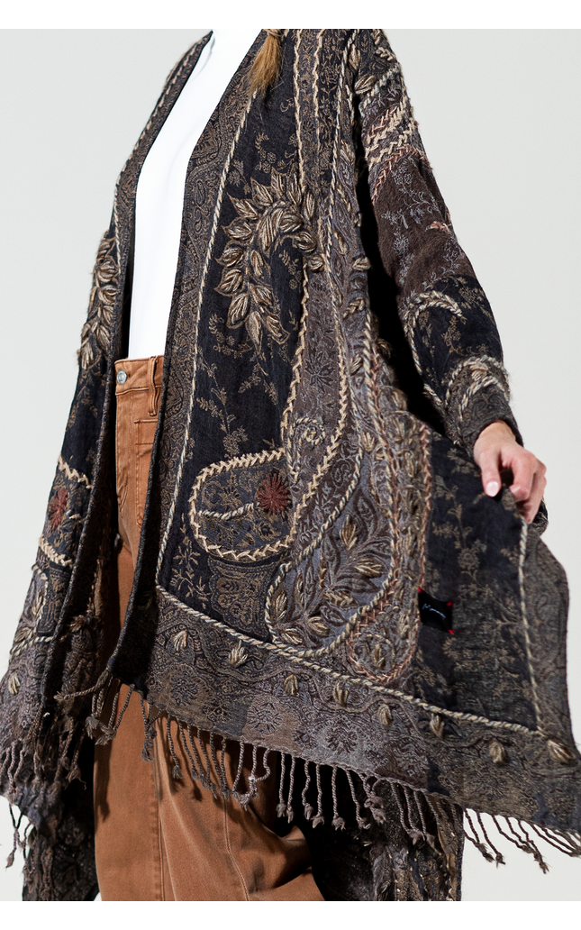 Sierra Noir Wool Ruana