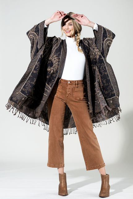 Sierra Noir Wool Ruana