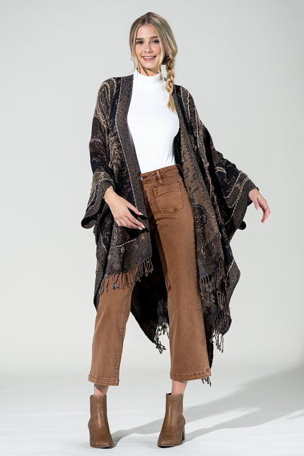 Sierra Noir Wool Ruana