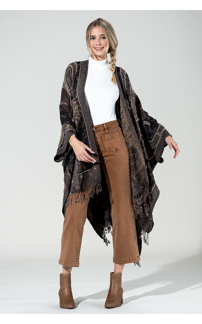 Sierra Noir Wool Ruana