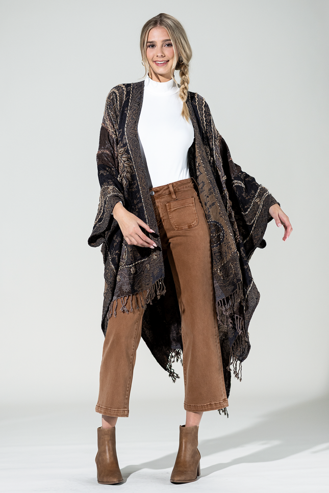 Sierra Noir Wool Ruana