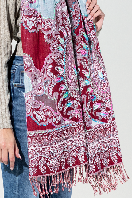 Helena Embroidered Scarf