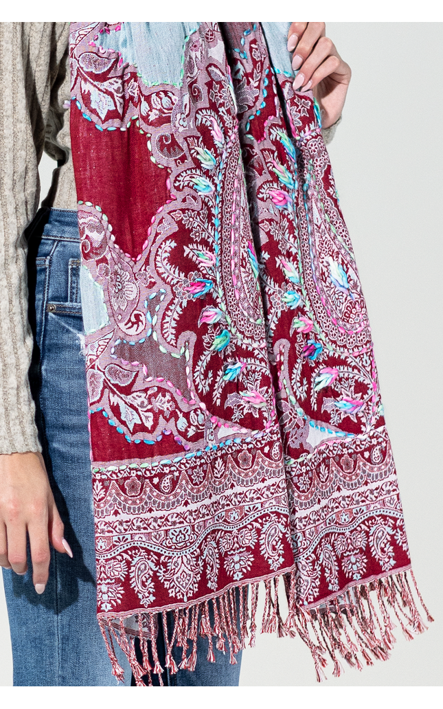 Helena Embroidered Scarf