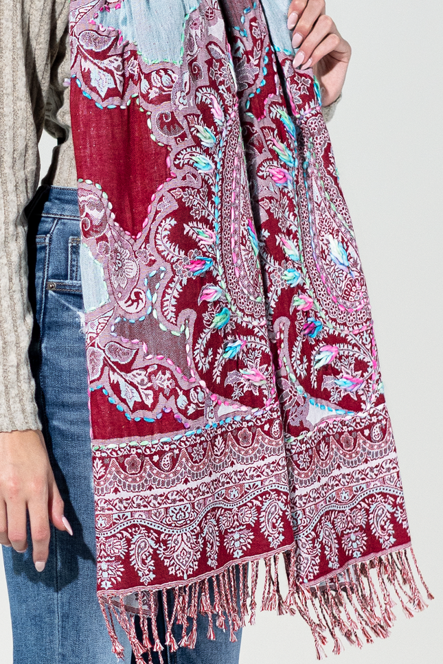 Helena Embroidered Scarf