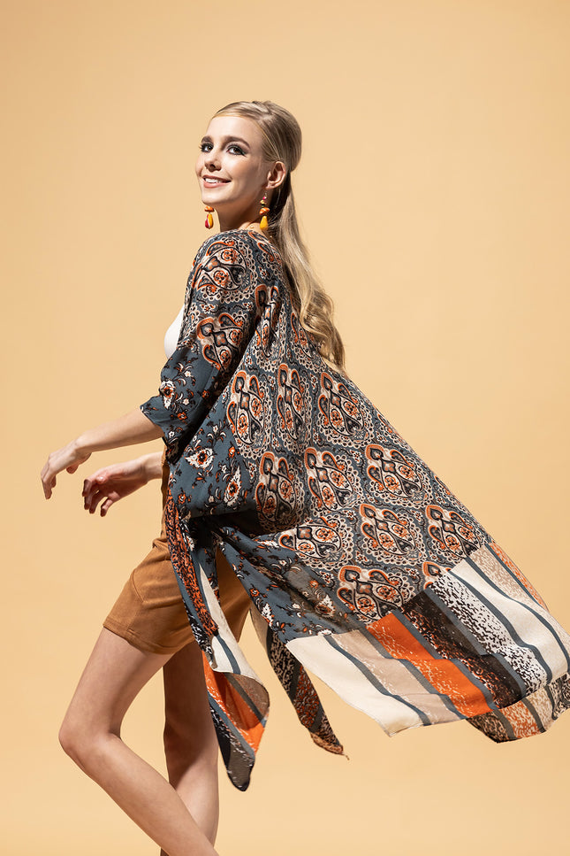 Serenade of Stripes Kimono