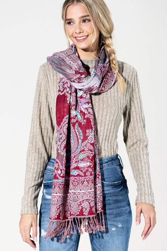 Helena Embroidered Scarf