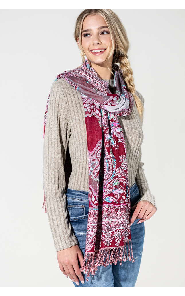Helena Embroidered Scarf