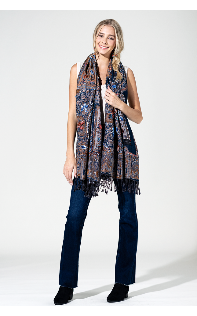 Jackson Embroidered Scarf