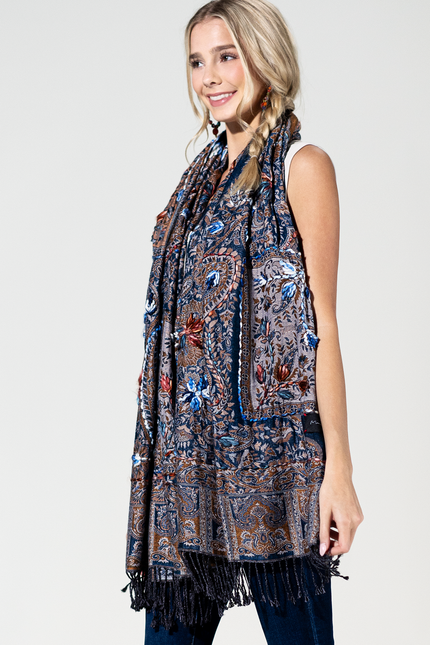 Jackson Embroidered Scarf
