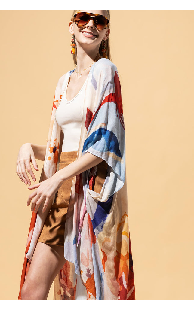 Vivid Aquarelle Kimono