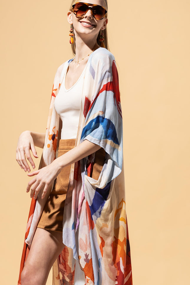 Vivid Aquarelle Kimono