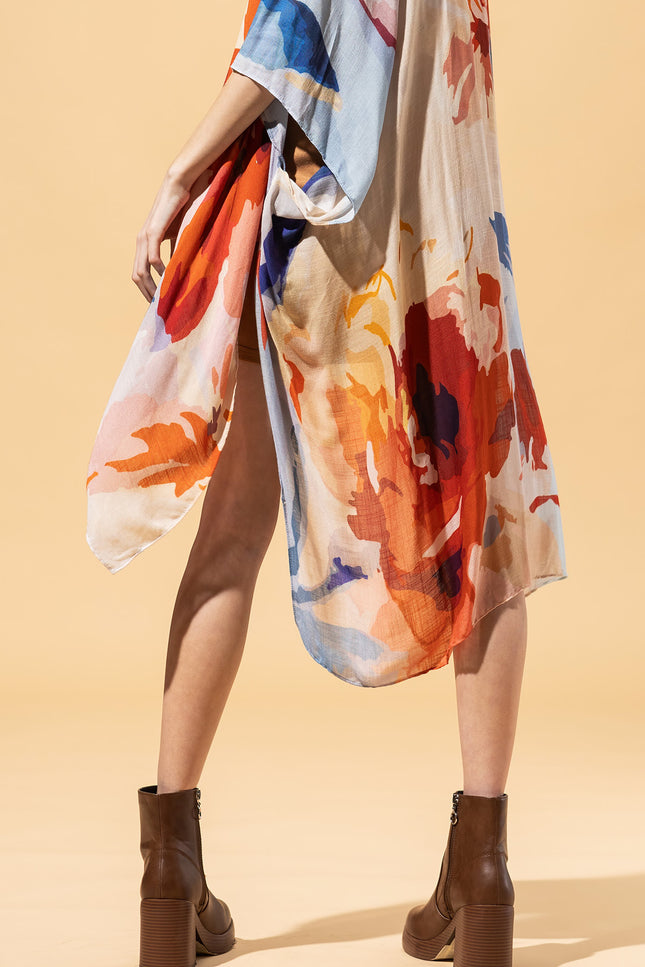 Vivid Aquarelle Kimono