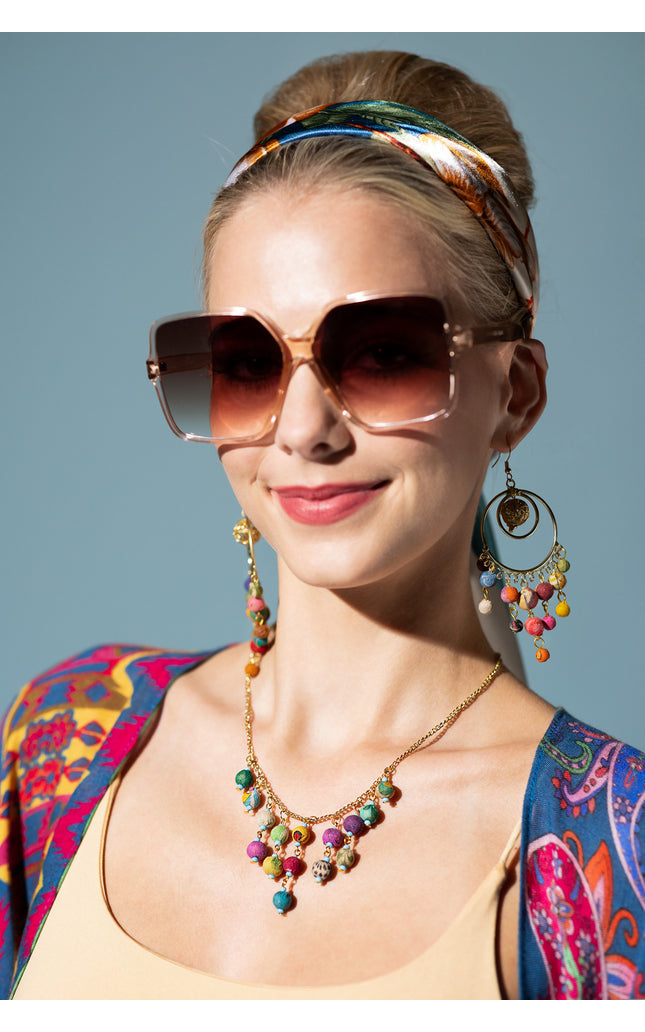 Festive Bead Cascade Necklace