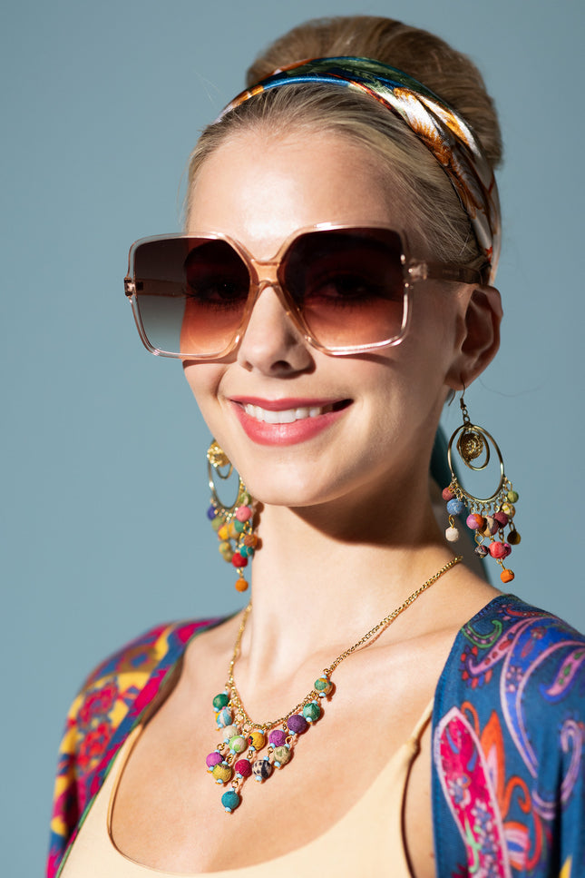 Festive Bead Cascade Necklace