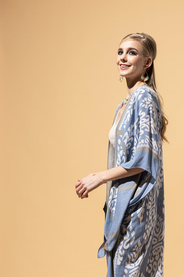Serenity Damask Duster Kimono