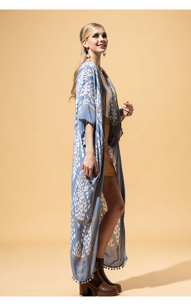 Serenity Damask Duster Kimono