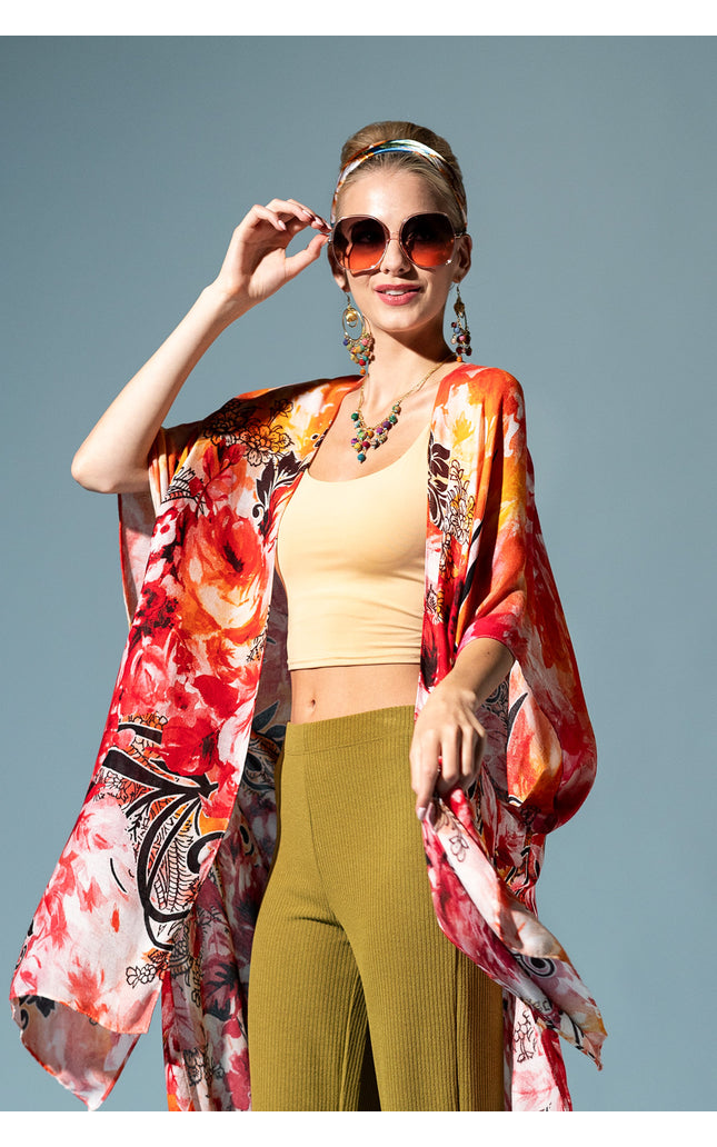 Fiery Rose Kimono