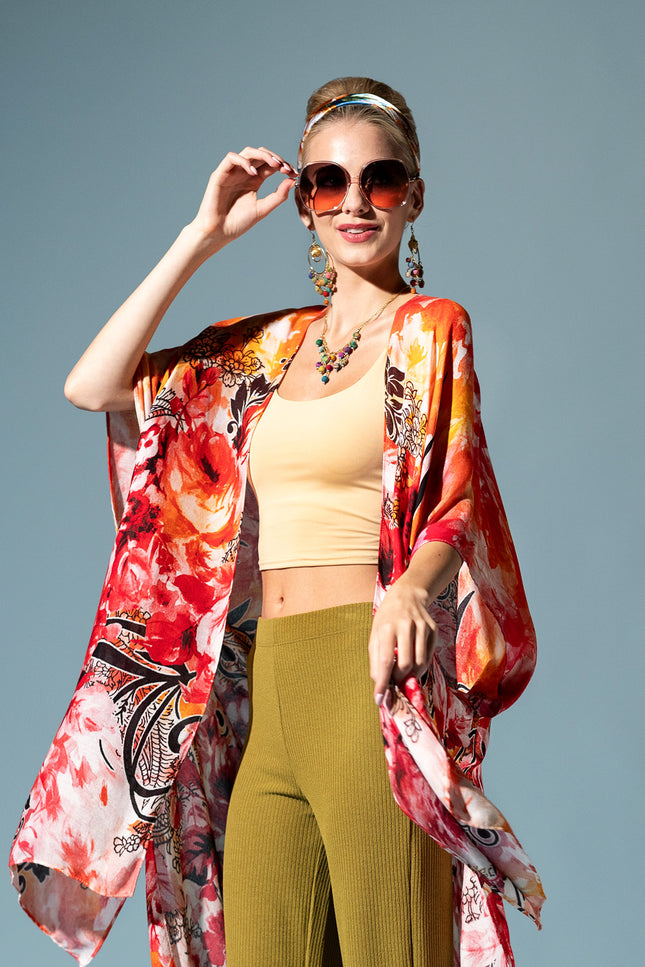 Fiery Rose Kimono