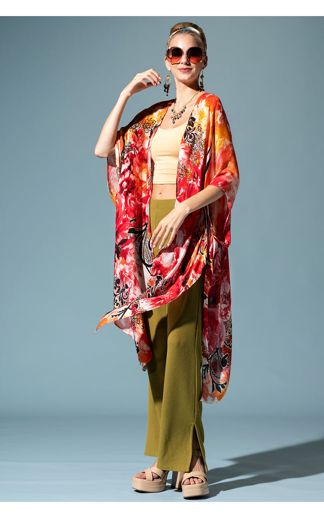 Fiery Rose Kimono