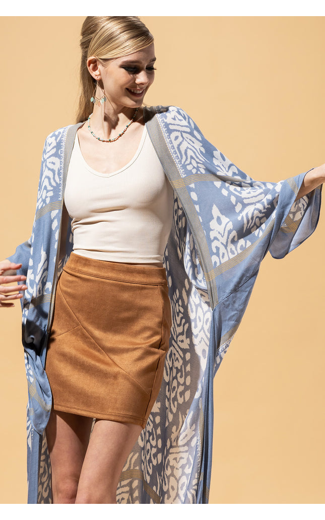 Serenity Damask Duster Kimono