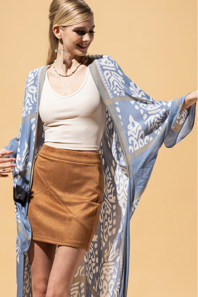 Serenity Damask Duster Kimono
